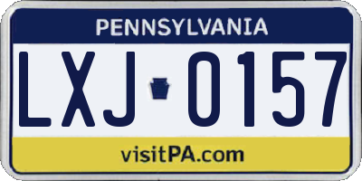 PA license plate LXJ0157