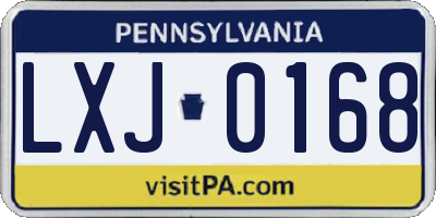 PA license plate LXJ0168