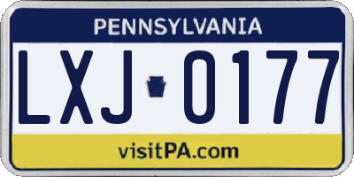 PA license plate LXJ0177