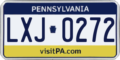PA license plate LXJ0272