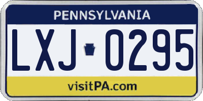 PA license plate LXJ0295