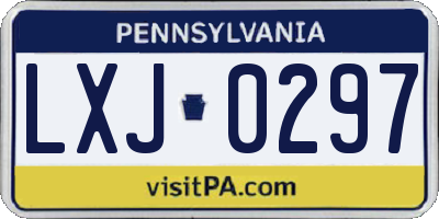 PA license plate LXJ0297