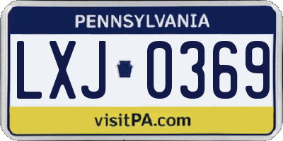 PA license plate LXJ0369