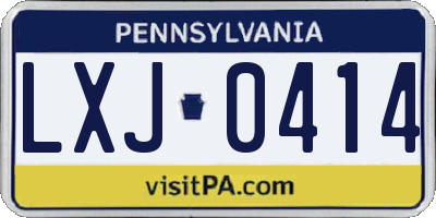 PA license plate LXJ0414