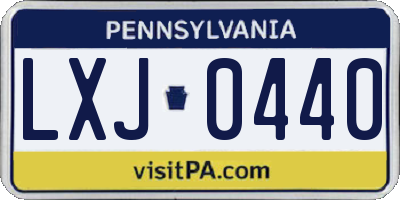 PA license plate LXJ0440