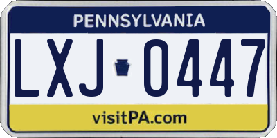 PA license plate LXJ0447