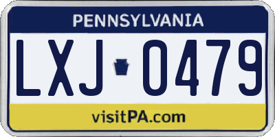 PA license plate LXJ0479
