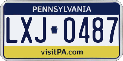 PA license plate LXJ0487