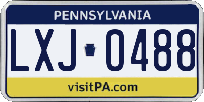 PA license plate LXJ0488