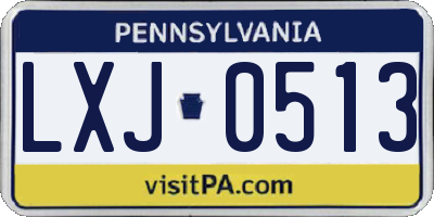PA license plate LXJ0513