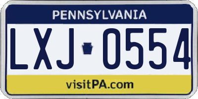PA license plate LXJ0554