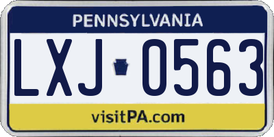 PA license plate LXJ0563