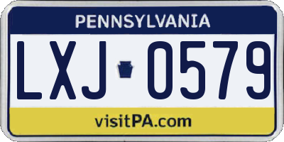 PA license plate LXJ0579