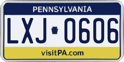 PA license plate LXJ0606