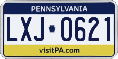 PA license plate LXJ0621