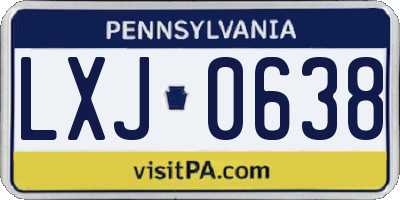 PA license plate LXJ0638