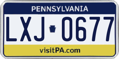 PA license plate LXJ0677