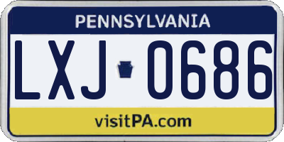 PA license plate LXJ0686