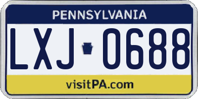 PA license plate LXJ0688