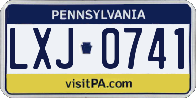 PA license plate LXJ0741