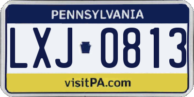 PA license plate LXJ0813