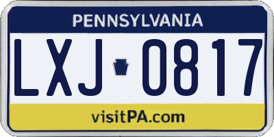 PA license plate LXJ0817