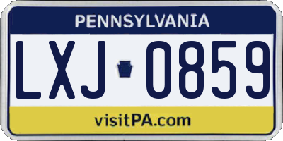 PA license plate LXJ0859