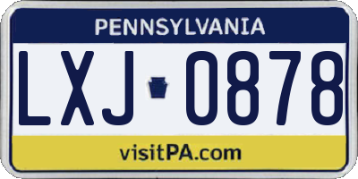 PA license plate LXJ0878