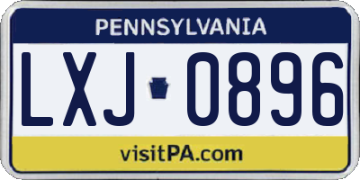 PA license plate LXJ0896