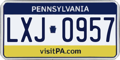 PA license plate LXJ0957