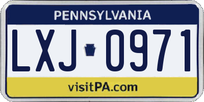 PA license plate LXJ0971