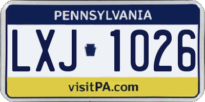 PA license plate LXJ1026