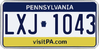 PA license plate LXJ1043