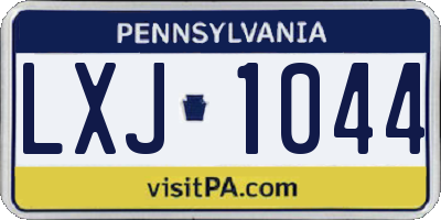 PA license plate LXJ1044