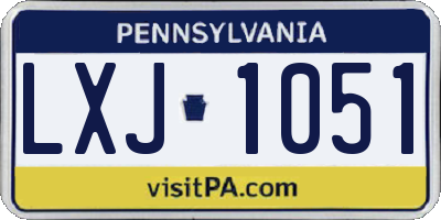 PA license plate LXJ1051