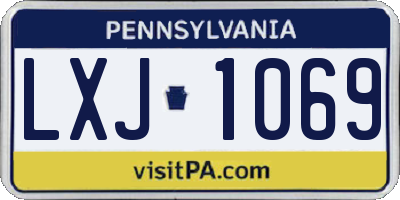 PA license plate LXJ1069