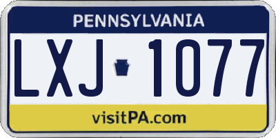 PA license plate LXJ1077