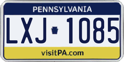 PA license plate LXJ1085