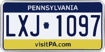 PA license plate LXJ1097
