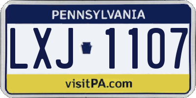 PA license plate LXJ1107