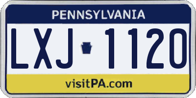PA license plate LXJ1120