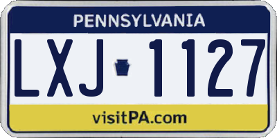 PA license plate LXJ1127