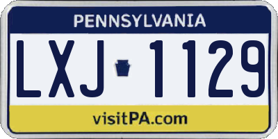 PA license plate LXJ1129