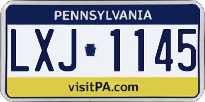 PA license plate LXJ1145