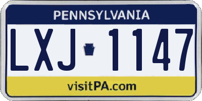 PA license plate LXJ1147