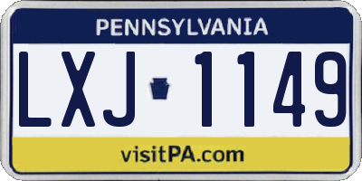 PA license plate LXJ1149