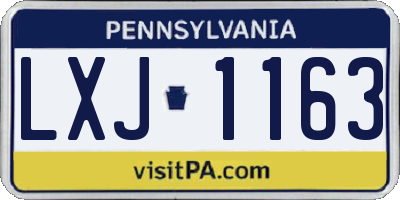 PA license plate LXJ1163