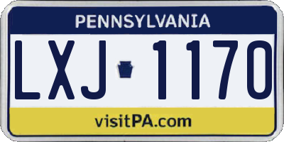 PA license plate LXJ1170