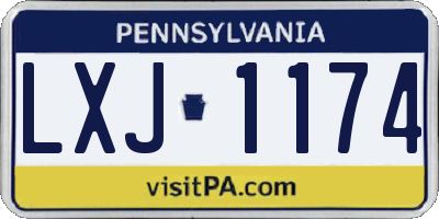 PA license plate LXJ1174