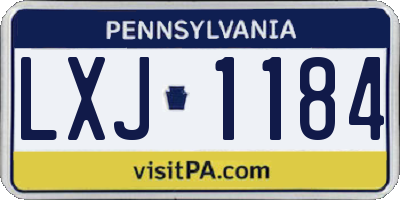 PA license plate LXJ1184